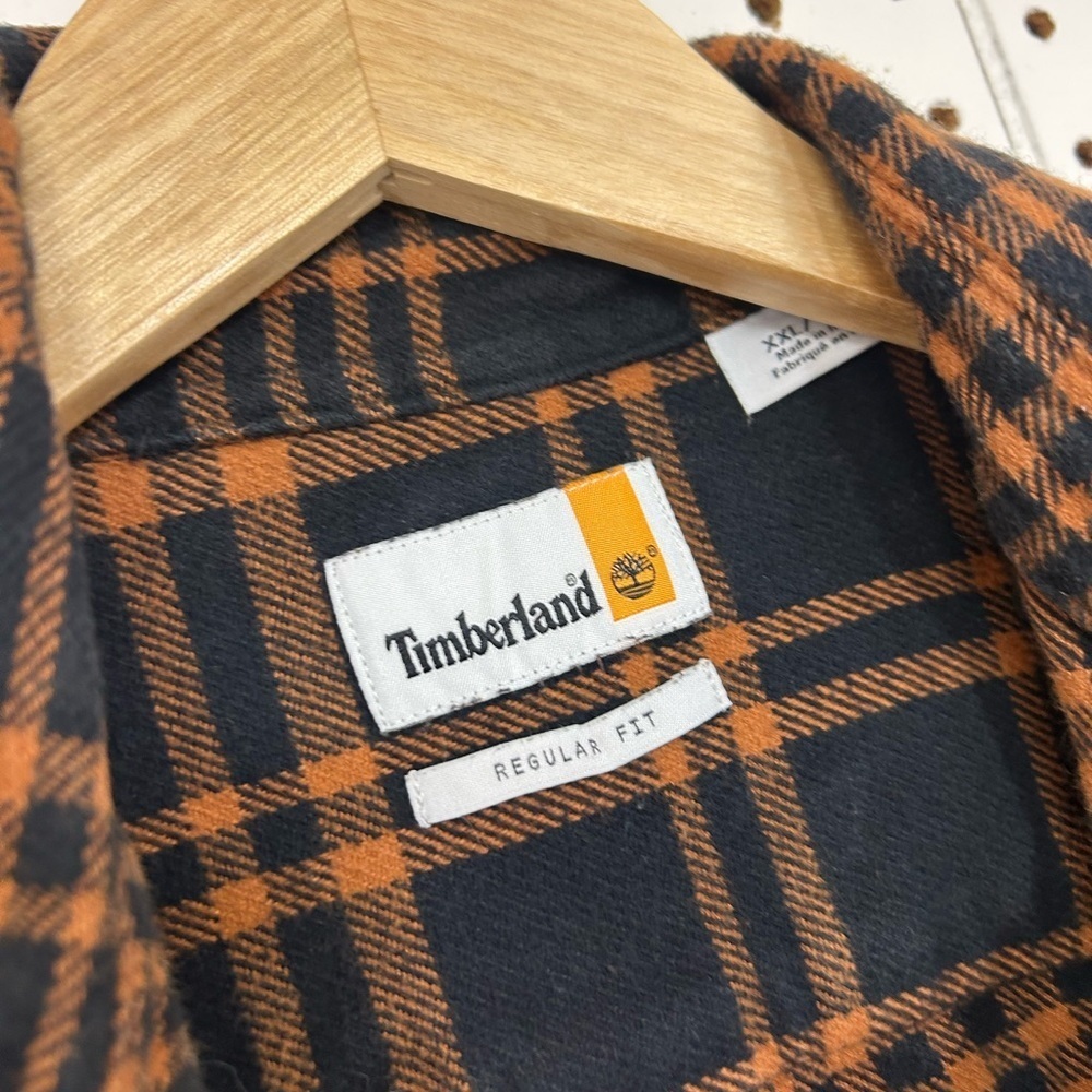 Timberland Men's Black and Tan Plaid Shirt - Picture 4 of 5